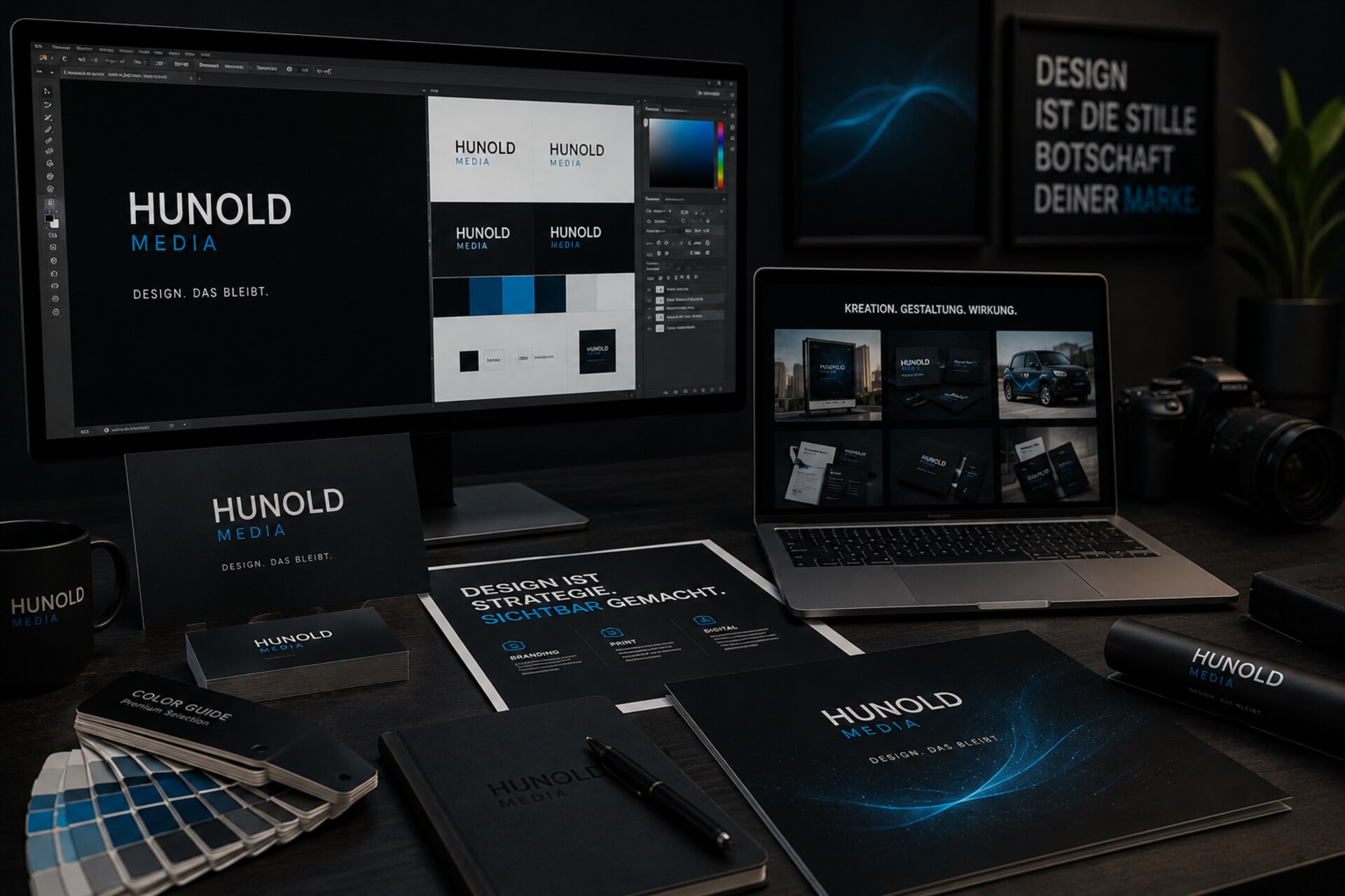 Modernes Mediendesign mit Layouts und Grafikflächen